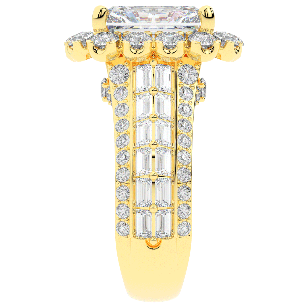 8.00CT.TW RADIANT LAB DIAMOND HALO ENGAGEMENT RING - Nazarelle