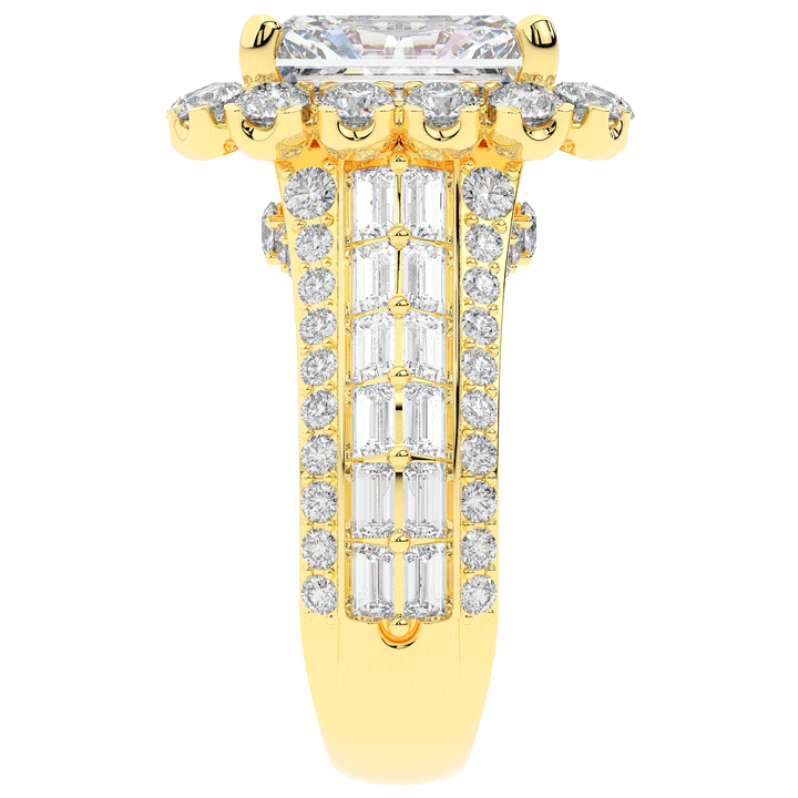 8.00CT.TW RADIANT LAB DIAMOND HALO ENGAGEMENT RING - Nazarelle