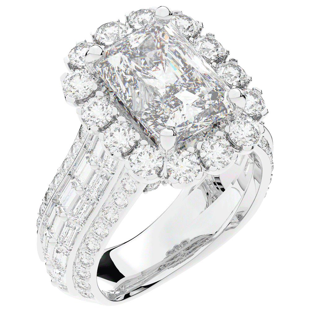 8.00CT.TW RADIANT LAB DIAMOND HALO ENGAGEMENT RING - Nazarelle