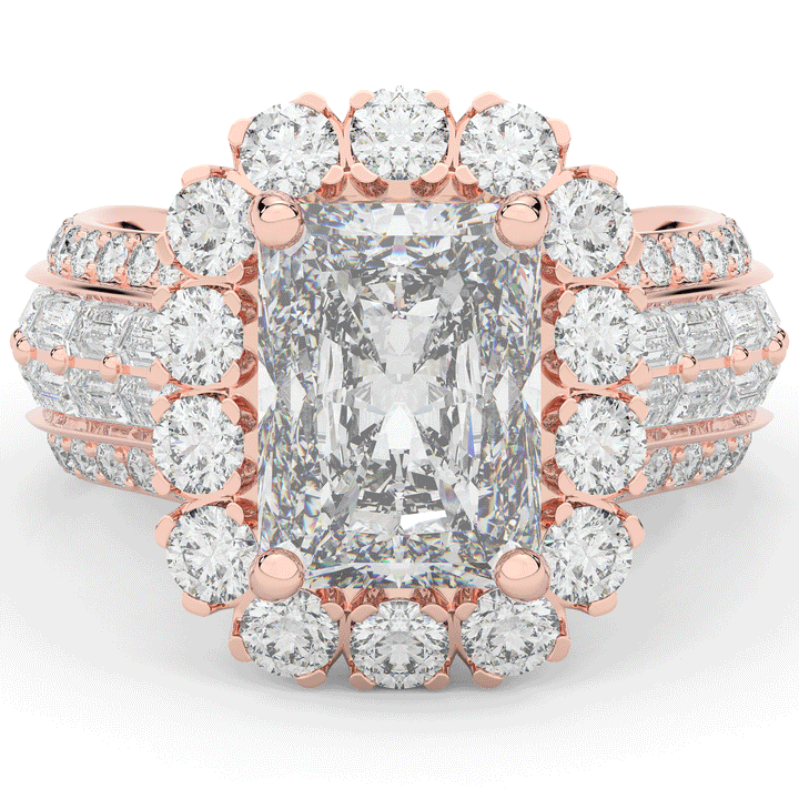 8.00CT.TW RADIANT LAB DIAMOND HALO ENGAGEMENT RING - Nazarelle