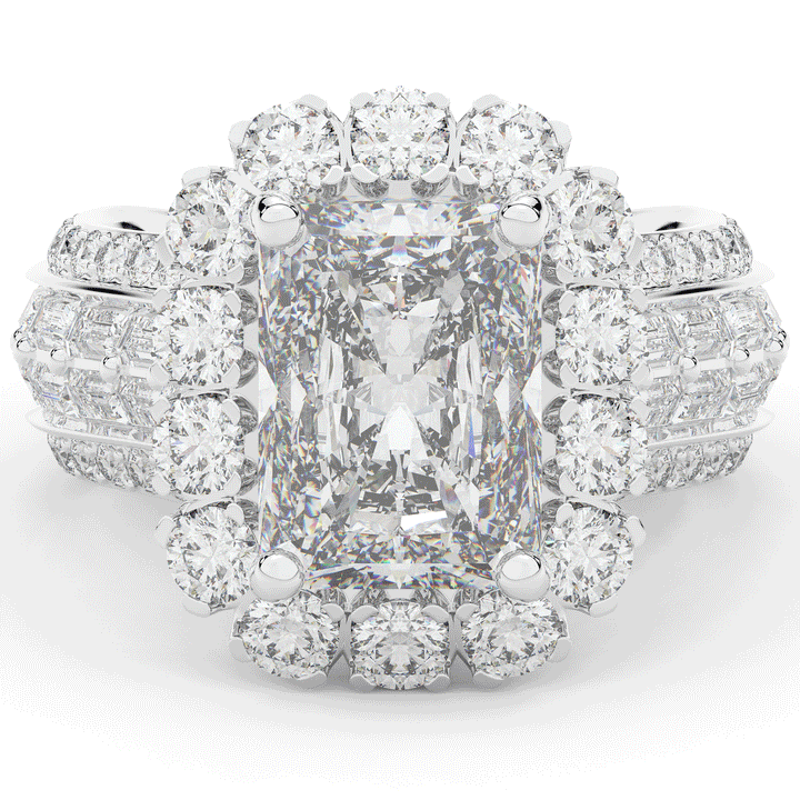 8.00CT.TW RADIANT LAB DIAMOND HALO ENGAGEMENT RING - Nazarelle