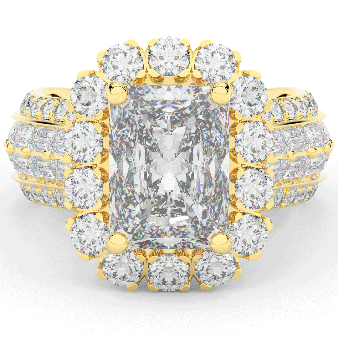 8.00CT.TW RADIANT LAB DIAMOND HALO ENGAGEMENT RING - Nazarelle