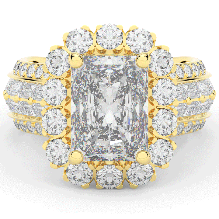 8.00CT.TW RADIANT LAB DIAMOND HALO ENGAGEMENT RING - Nazarelle