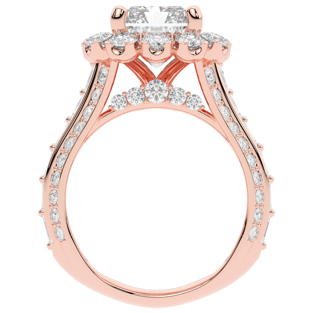 8.00CT.TW RADIANT LAB DIAMOND HALO ENGAGEMENT RING - Nazarelle