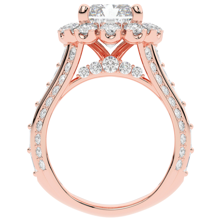 8.00CT.TW RADIANT LAB DIAMOND HALO ENGAGEMENT RING - Nazarelle