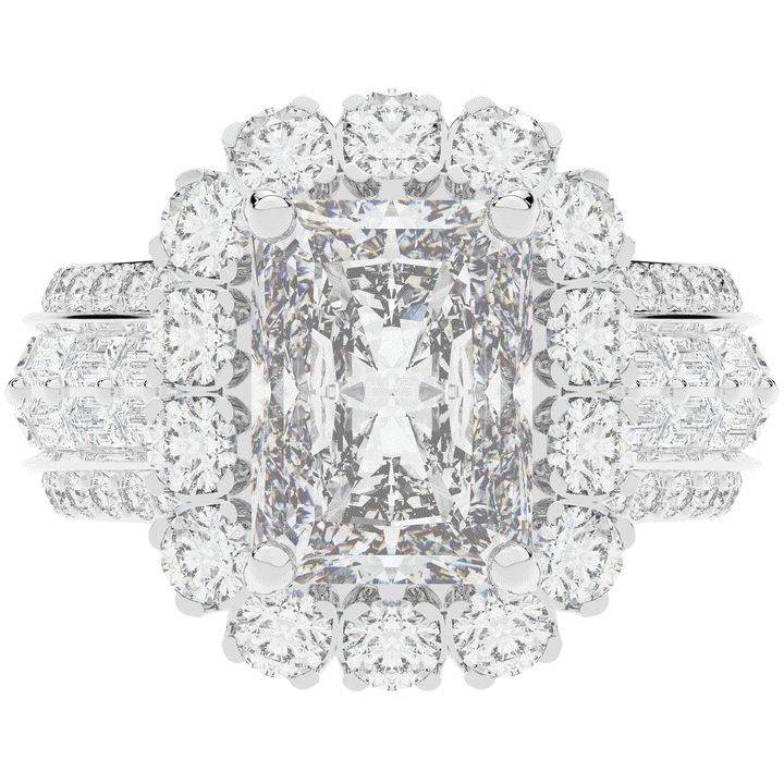 8.00CT.TW RADIANT LAB DIAMOND HALO ENGAGEMENT RING - Nazarelle