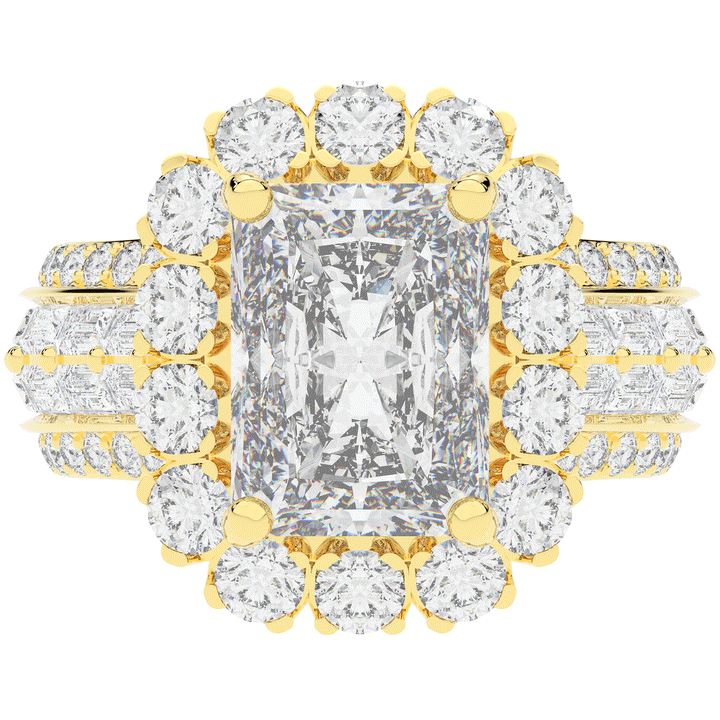 8.00CT.TW RADIANT LAB DIAMOND HALO ENGAGEMENT RING - Nazarelle