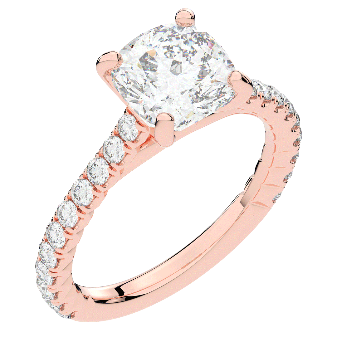 2.40CT.TW CUSHION LAB DIAMOND ENGAGEMENT RING - Nazarelle