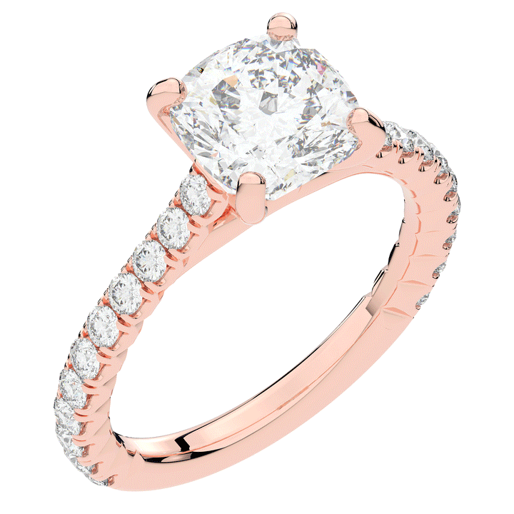 2.40CT.TW CUSHION LAB DIAMOND ENGAGEMENT RING - Nazarelle