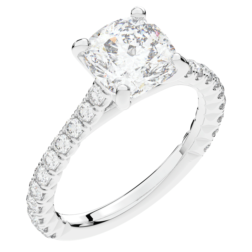 2.40CT.TW CUSHION LAB DIAMOND ENGAGEMENT RING - Nazarelle
