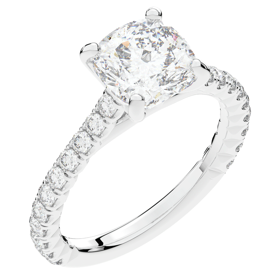2.40CT.TW CUSHION LAB DIAMOND ENGAGEMENT RING - Nazarelle