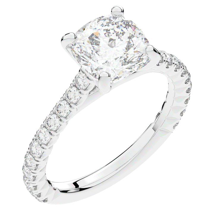 2.40CT.TW CUSHION LAB DIAMOND ENGAGEMENT RING - Nazarelle