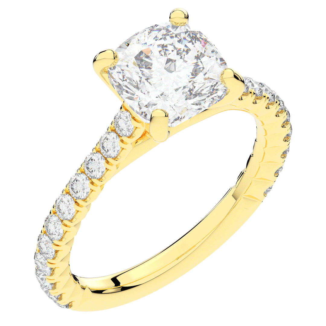 2.40CT.TW CUSHION LAB DIAMOND ENGAGEMENT RING - Nazarelle