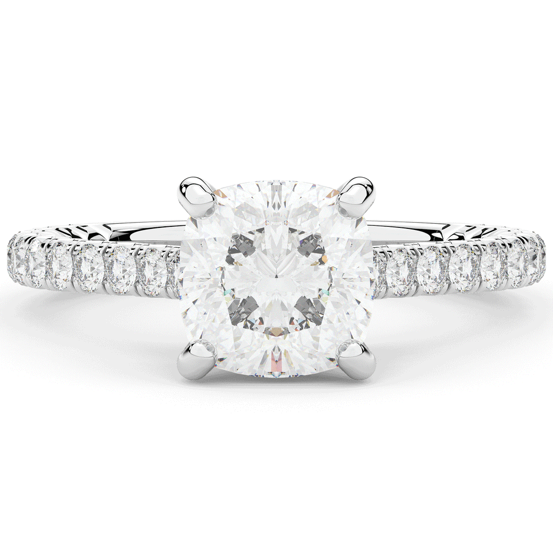 2.40CT.TW CUSHION LAB DIAMOND ENGAGEMENT RING - Nazarelle