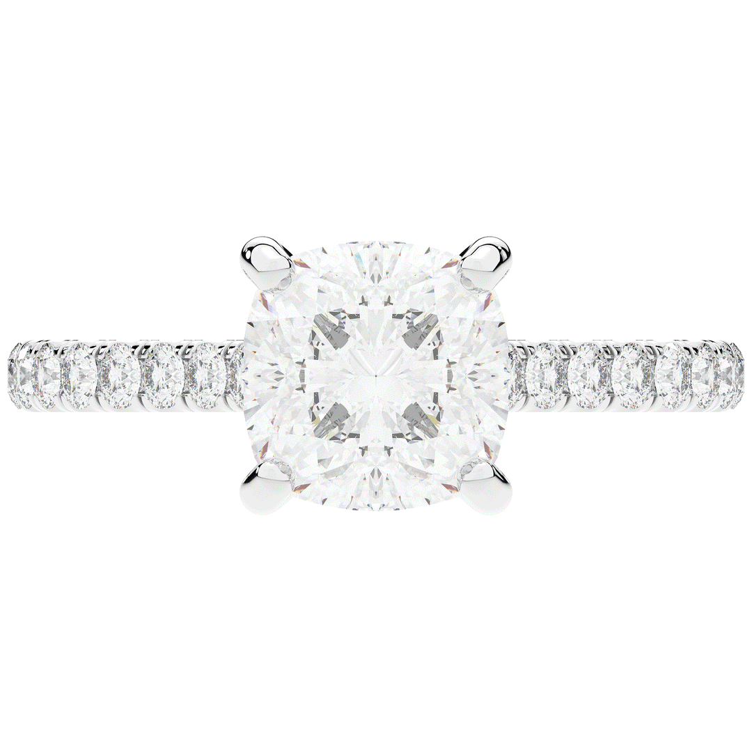 2.40CT.TW CUSHION LAB DIAMOND ENGAGEMENT RING - Nazarelle