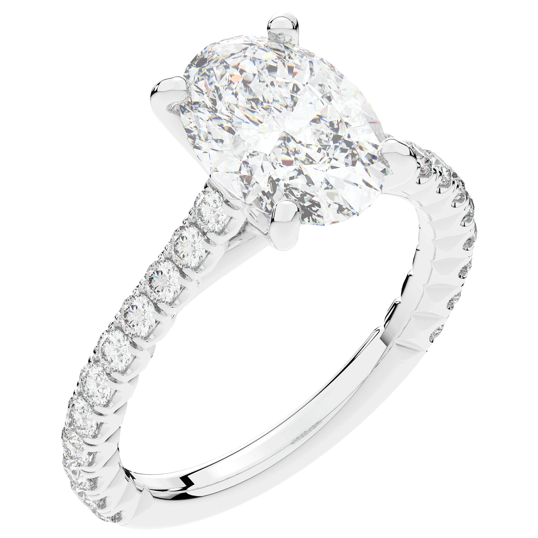 2.40CT.TW OVAL LAB DIAMOND ENGAGEMENT RING - Nazarelle