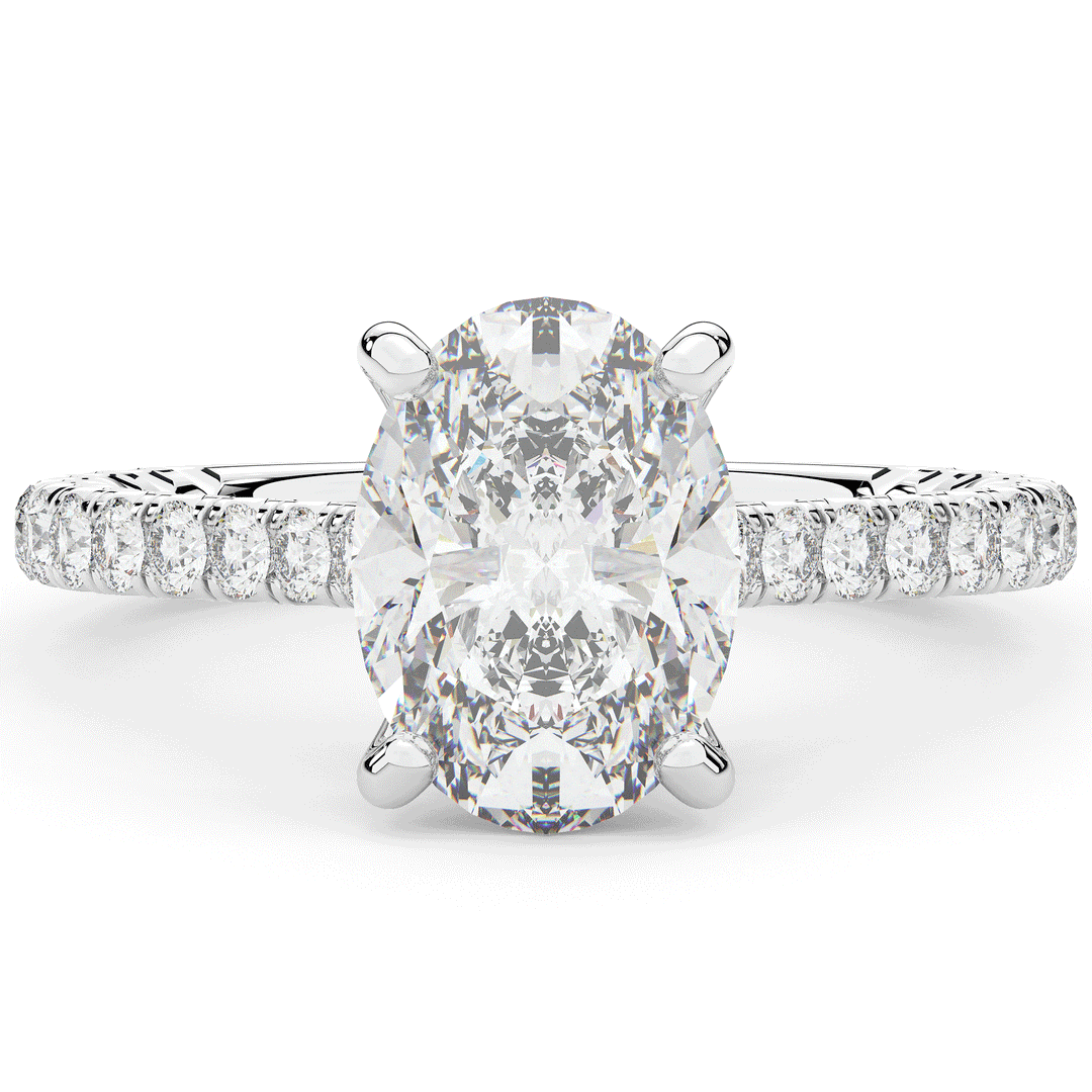 2.40CT.TW OVAL LAB DIAMOND ENGAGEMENT RING - Nazarelle