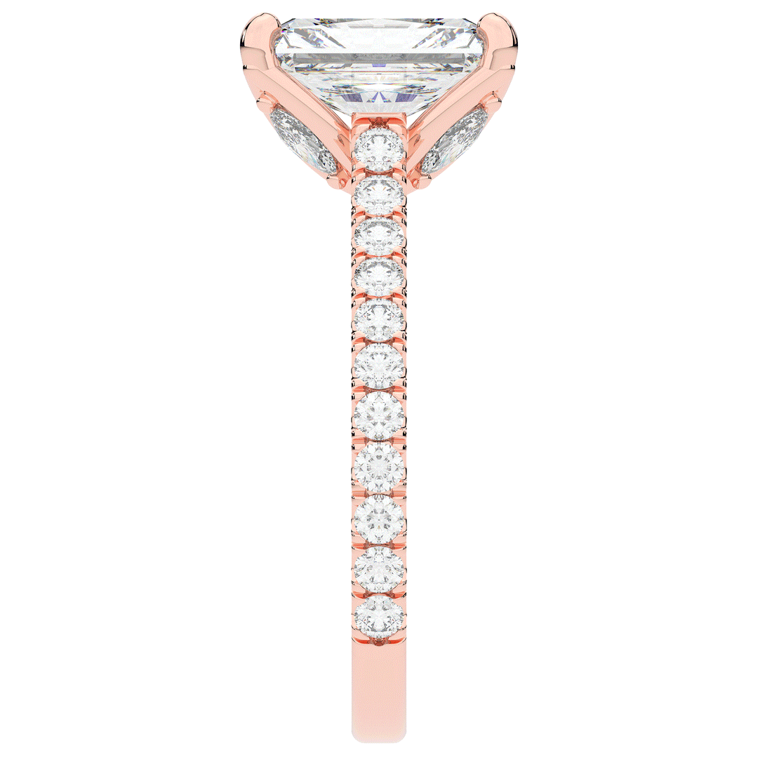 2.70CT.TW RADIANT LAB DIAMOND SOLITAIRE ENGAGEMENT RING - Nazarelle