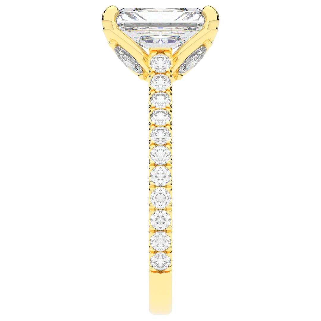 2.70CT.TW RADIANT LAB DIAMOND SOLITAIRE ENGAGEMENT RING - Nazarelle