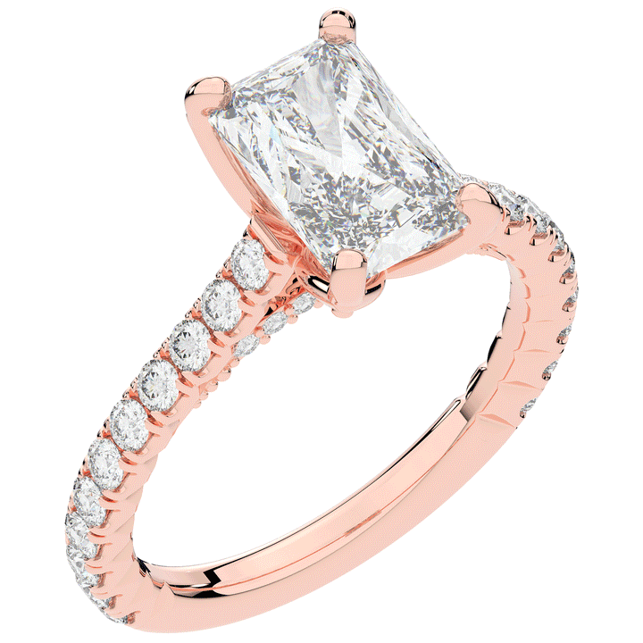2.70CT.TW RADIANT LAB DIAMOND SOLITAIRE ENGAGEMENT RING - Nazarelle