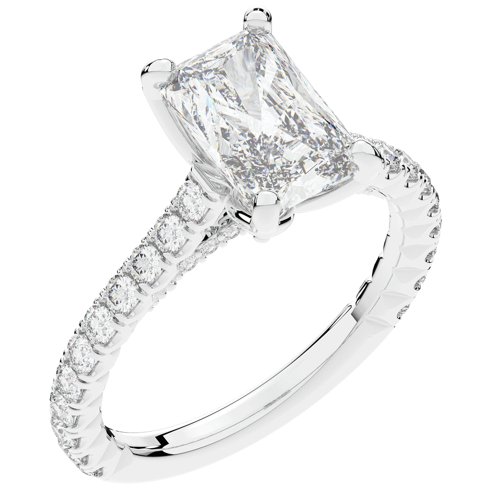 2.70CT.TW RADIANT LAB DIAMOND SOLITAIRE ENGAGEMENT RING - Nazarelle