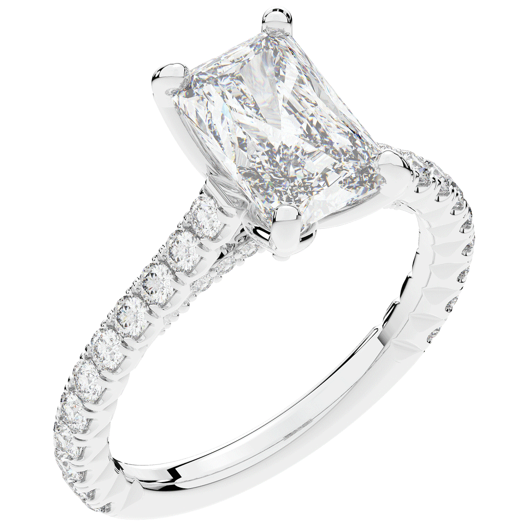 2.70CT.TW RADIANT LAB DIAMOND SOLITAIRE ENGAGEMENT RING - Nazarelle