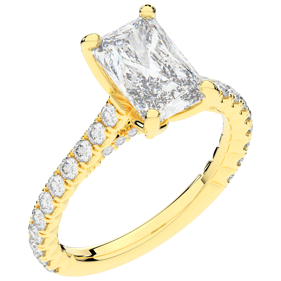 2.70CT.TW RADIANT LAB DIAMOND SOLITAIRE ENGAGEMENT RING - Nazarelle