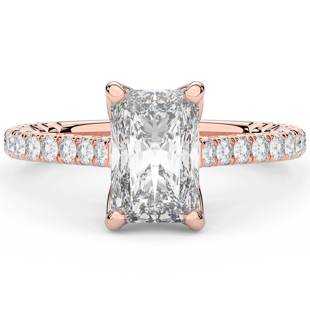 2.70CT.TW RADIANT LAB DIAMOND SOLITAIRE ENGAGEMENT RING - Nazarelle