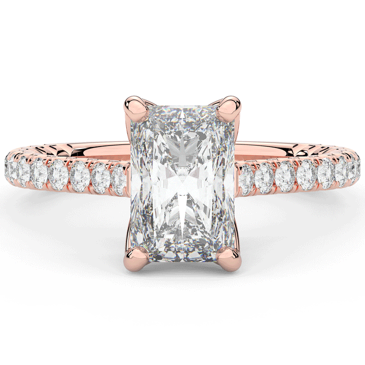 2.70CT.TW RADIANT LAB DIAMOND SOLITAIRE ENGAGEMENT RING - Nazarelle