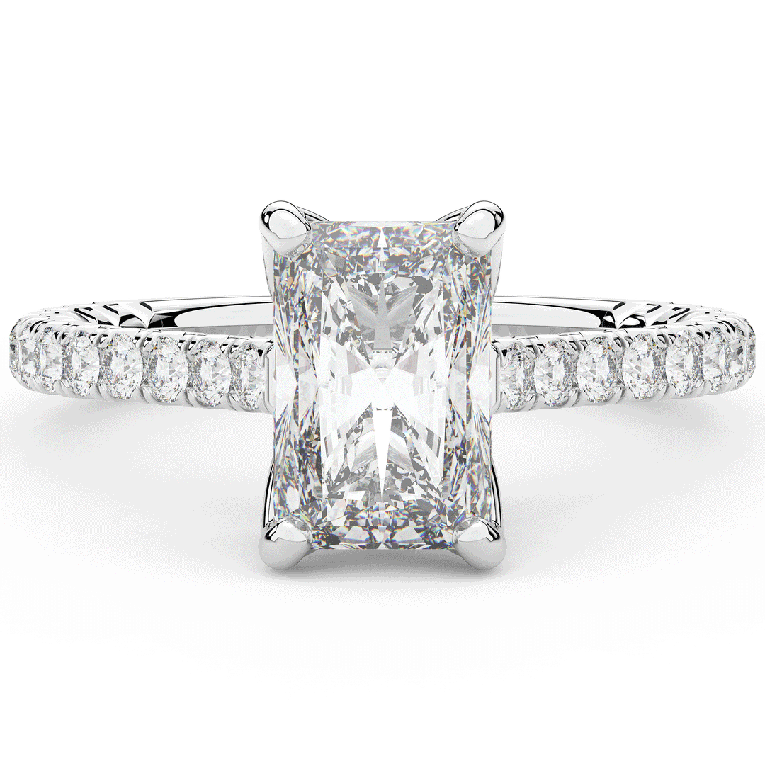 2.70CT.TW RADIANT LAB DIAMOND SOLITAIRE ENGAGEMENT RING - Nazarelle
