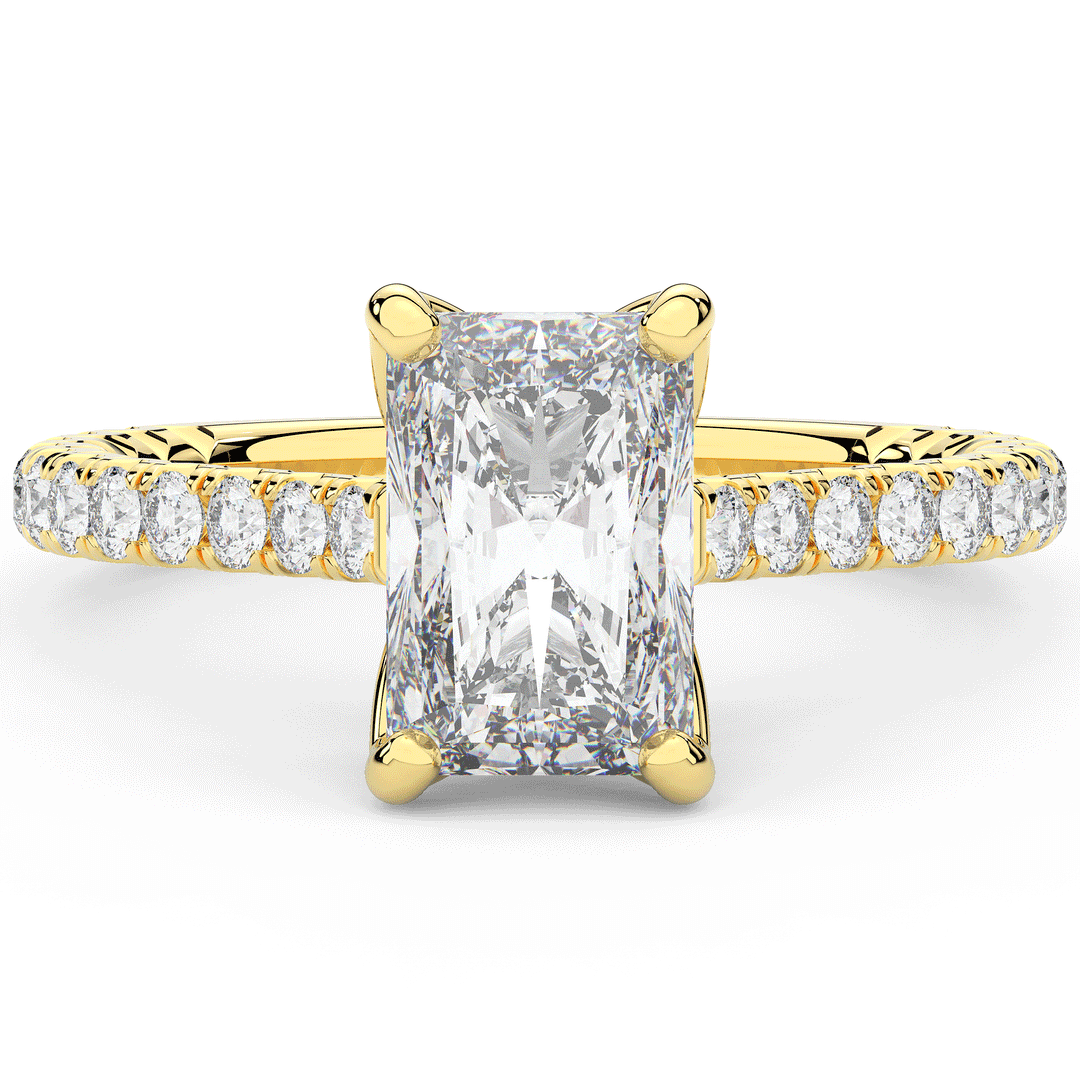 2.70CT.TW RADIANT LAB DIAMOND SOLITAIRE ENGAGEMENT RING - Nazarelle