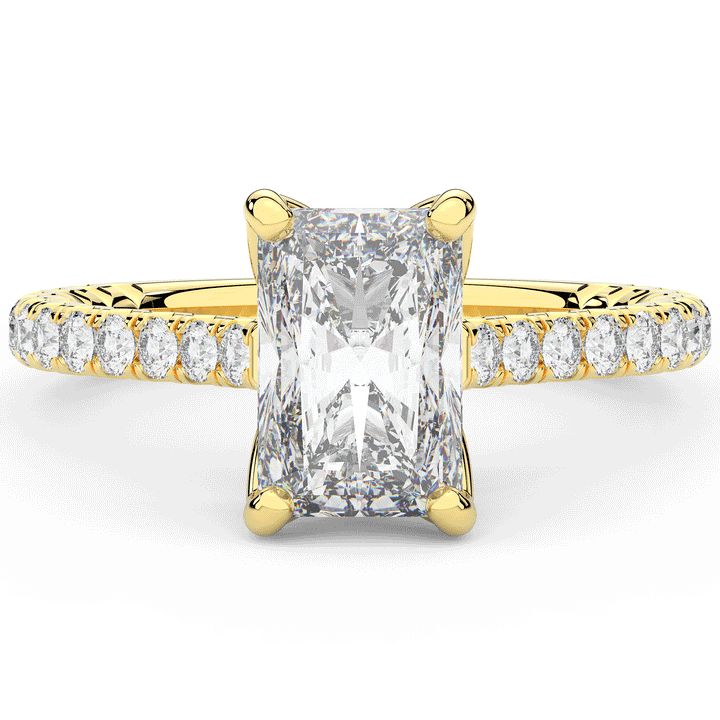 2.70CT.TW RADIANT LAB DIAMOND SOLITAIRE ENGAGEMENT RING - Nazarelle