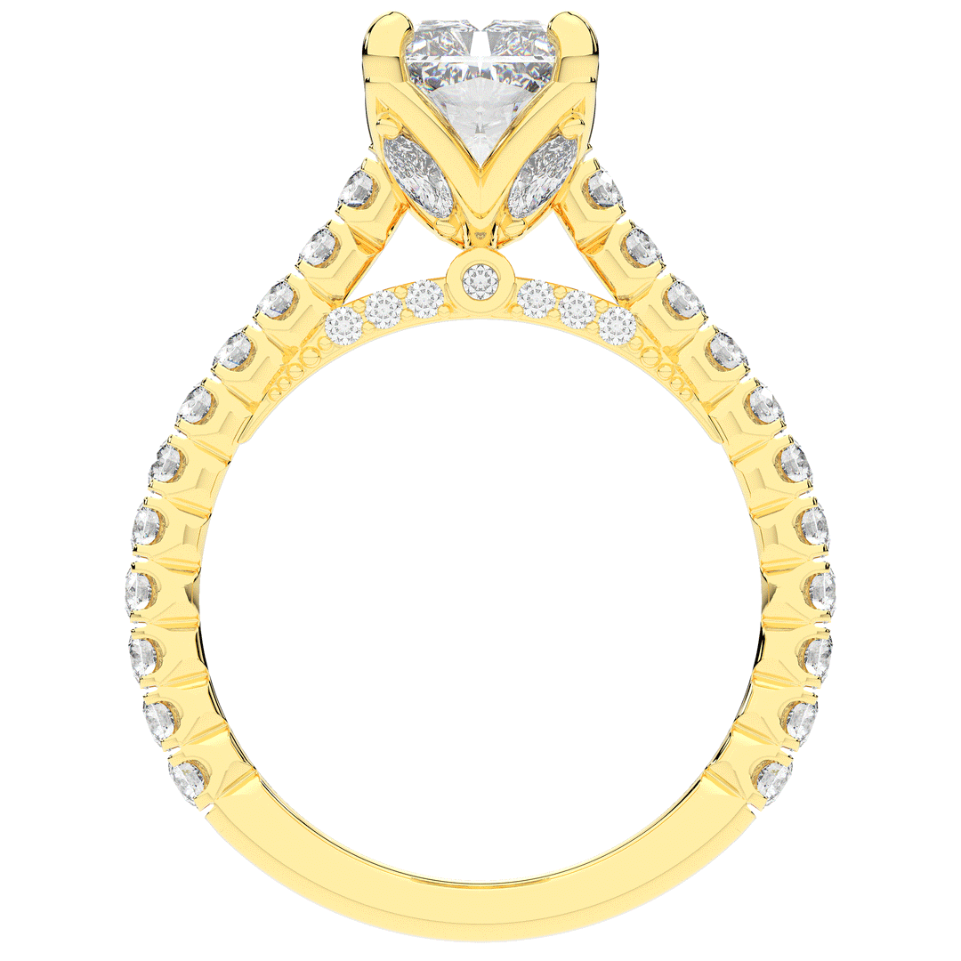 2.70CT.TW RADIANT LAB DIAMOND SOLITAIRE ENGAGEMENT RING - Nazarelle
