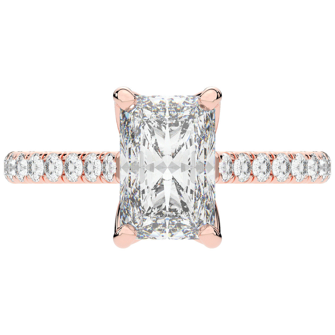 2.70CT.TW RADIANT LAB DIAMOND SOLITAIRE ENGAGEMENT RING - Nazarelle