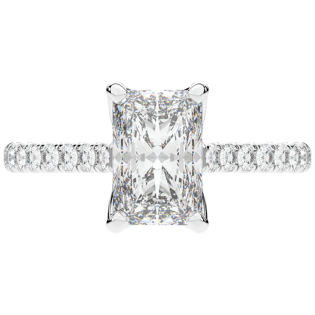 2.70CT.TW RADIANT LAB DIAMOND SOLITAIRE ENGAGEMENT RING - Nazarelle