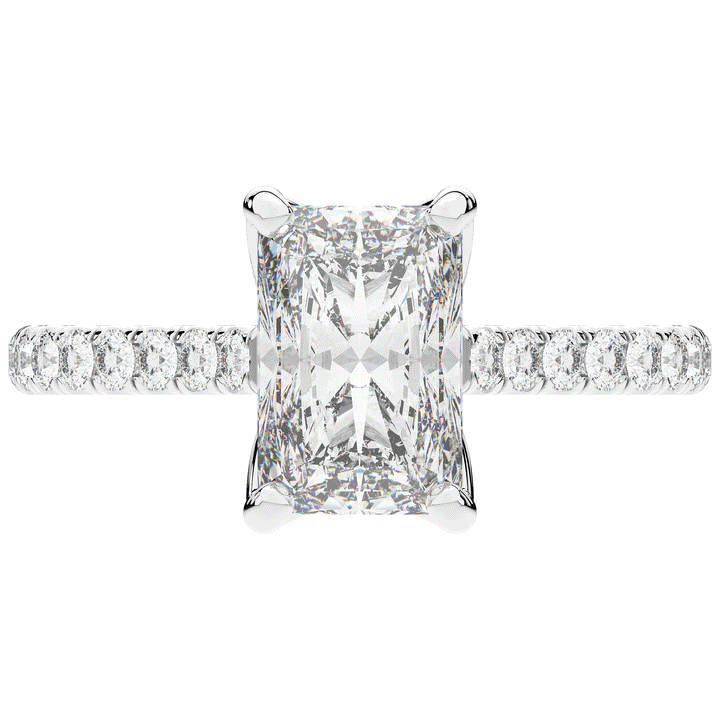 2.70CT.TW RADIANT LAB DIAMOND SOLITAIRE ENGAGEMENT RING - Nazarelle
