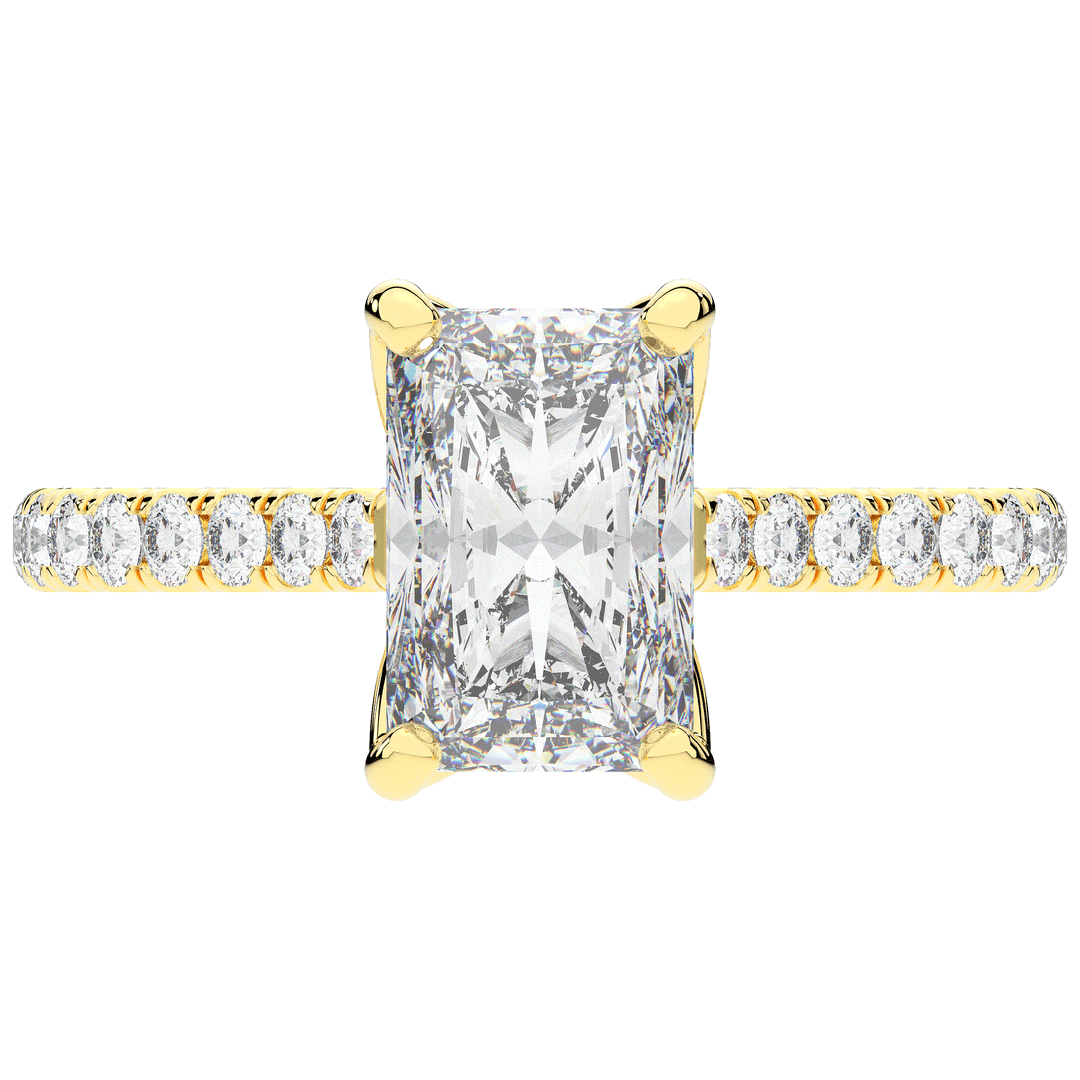 2.70CT.TW RADIANT LAB DIAMOND SOLITAIRE ENGAGEMENT RING - Nazarelle