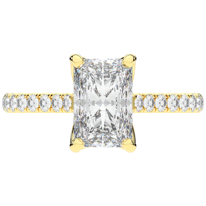 2.70CT.TW RADIANT LAB DIAMOND SOLITAIRE ENGAGEMENT RING - Nazarelle