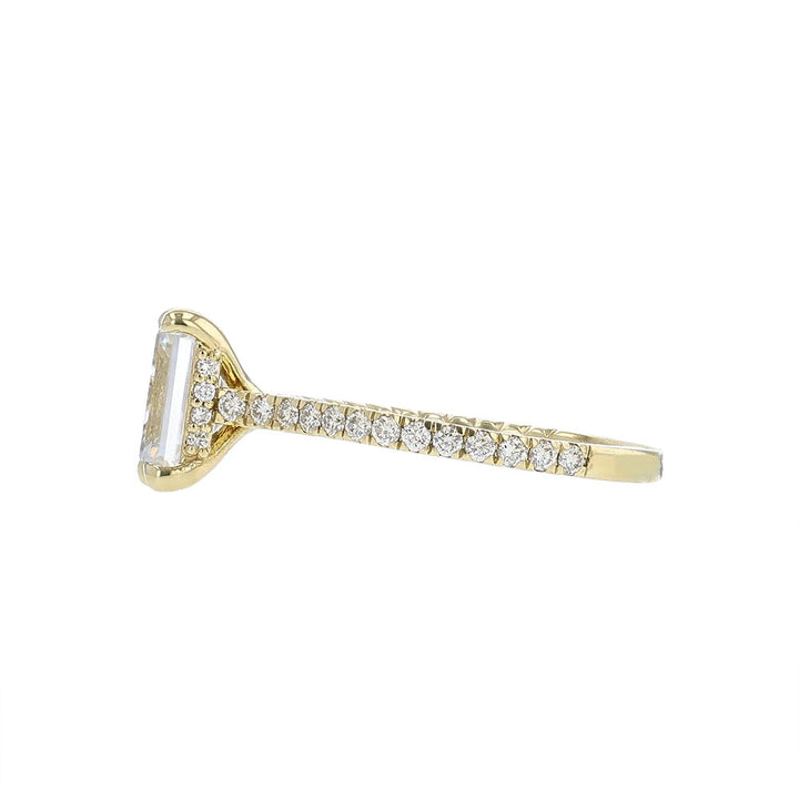 18K Yellow Gold Emerald Engagement Ring