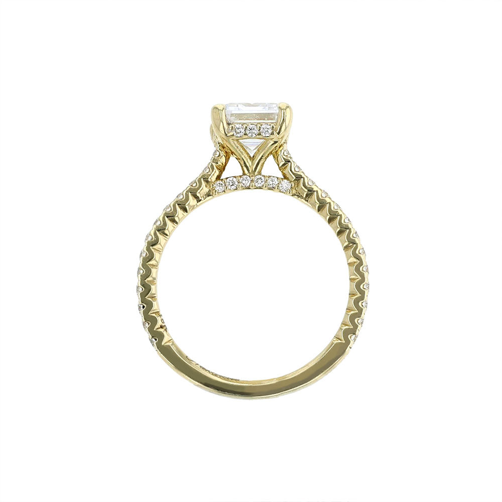 18K Yellow Gold Emerald Engagement Ring