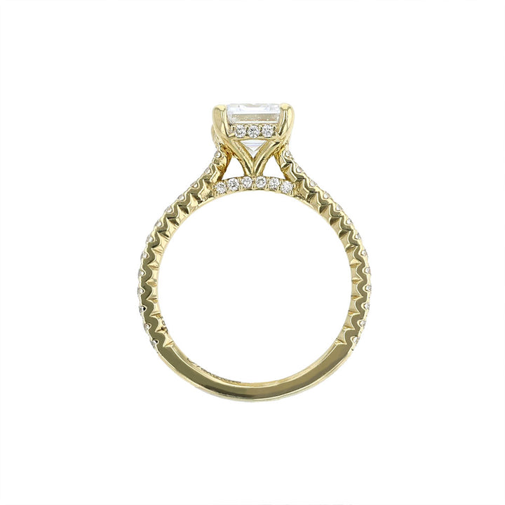 18K Yellow Gold Emerald Engagement Ring