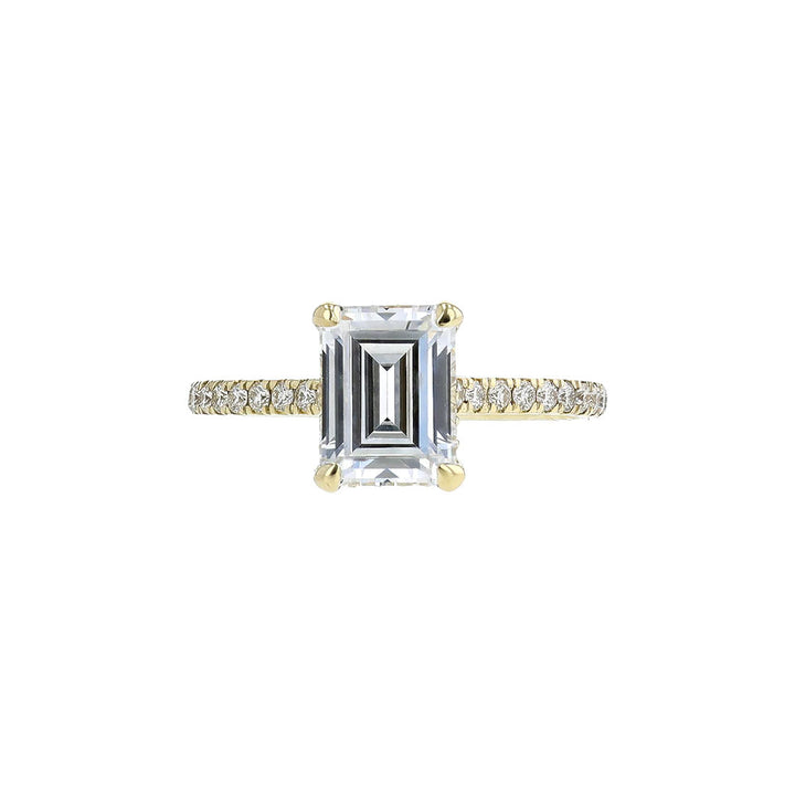 18K Yellow Gold Emerald Engagement Ring