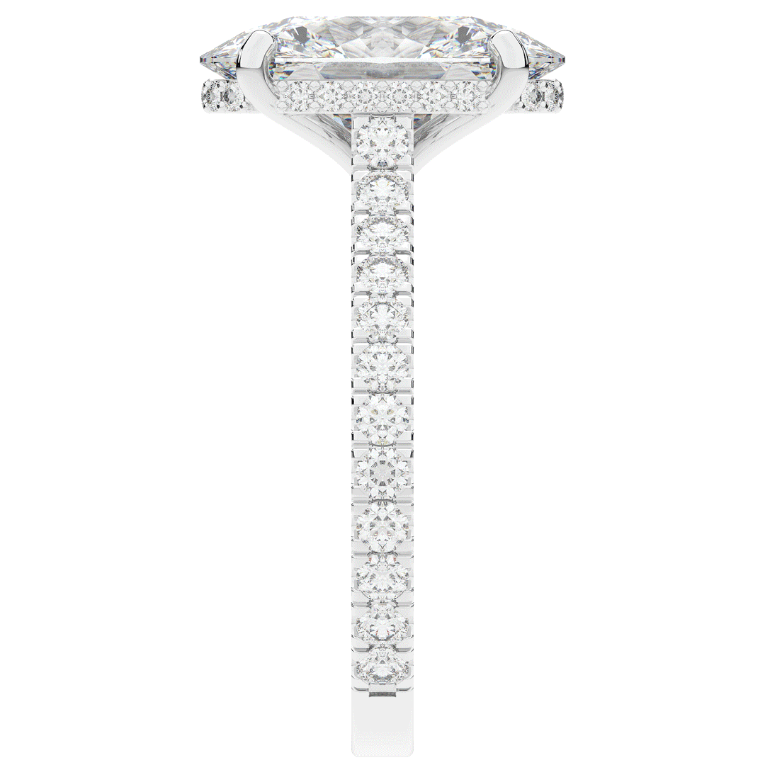 4.70CT.TW OVAL LAB DIAMOND UNDERHALO SOLITAIRE ENGAGEMENT RING - Nazarelle