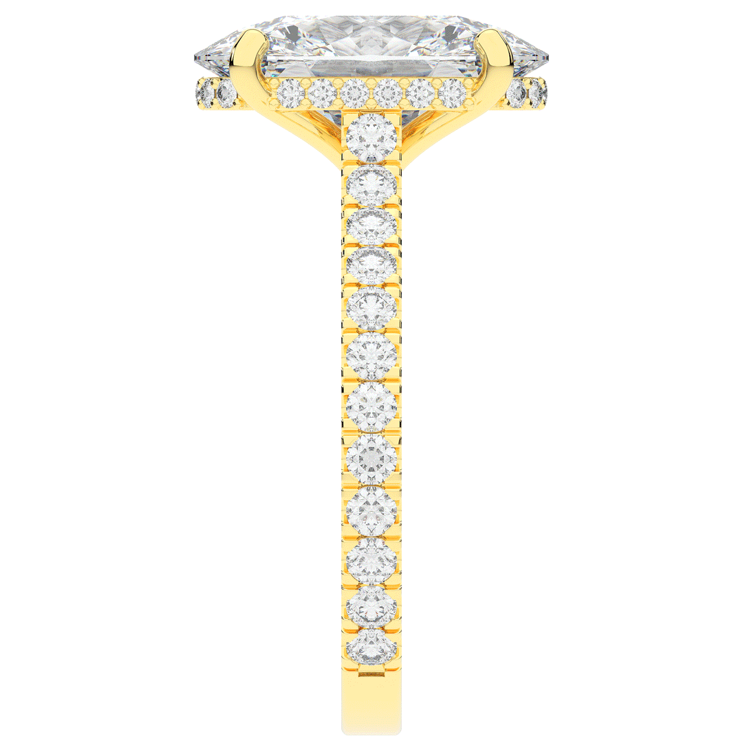 4.70CT.TW OVAL LAB DIAMOND UNDERHALO SOLITAIRE ENGAGEMENT RING - Nazarelle