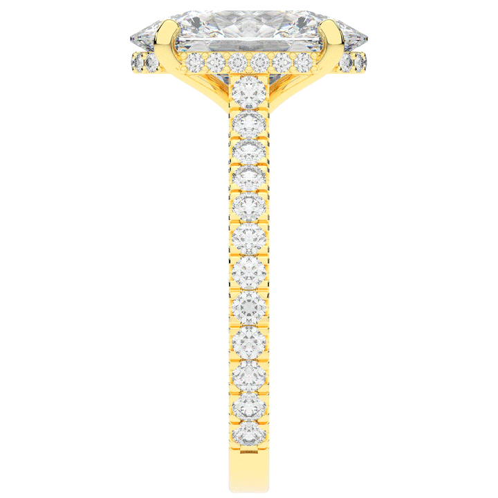 4.70CT.TW OVAL LAB DIAMOND UNDERHALO SOLITAIRE ENGAGEMENT RING - Nazarelle