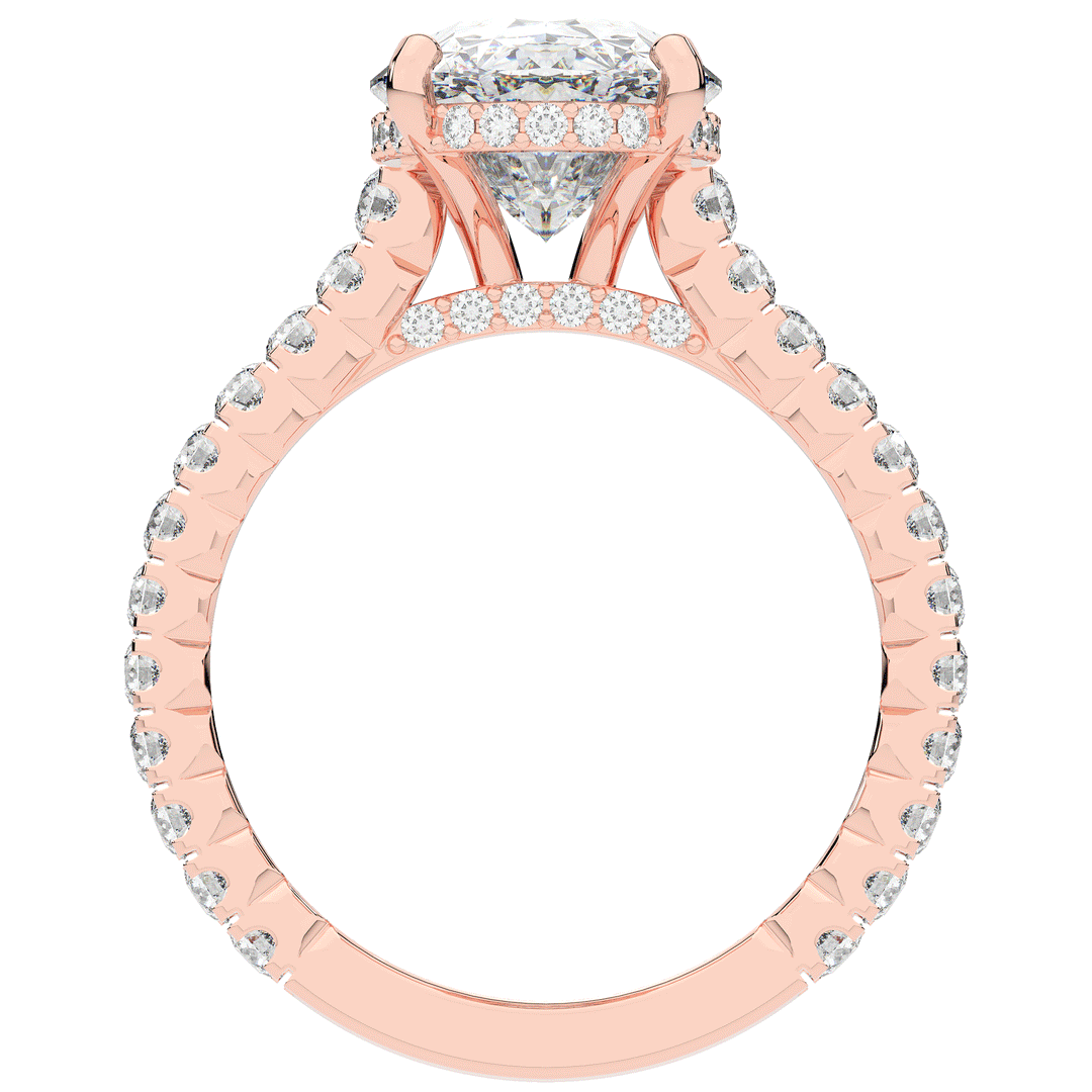 4.70CT.TW OVAL LAB DIAMOND UNDERHALO SOLITAIRE ENGAGEMENT RING - Nazarelle