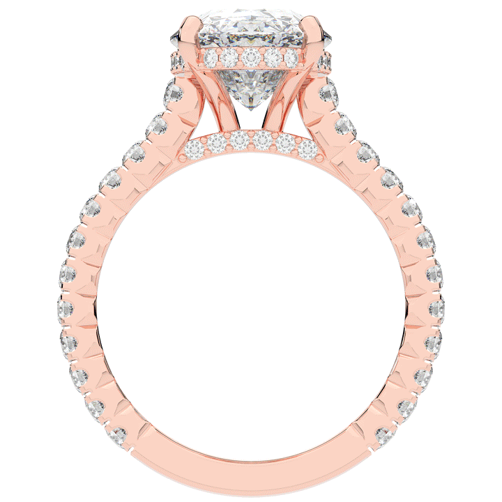4.70CT.TW OVAL LAB DIAMOND UNDERHALO SOLITAIRE ENGAGEMENT RING - Nazarelle