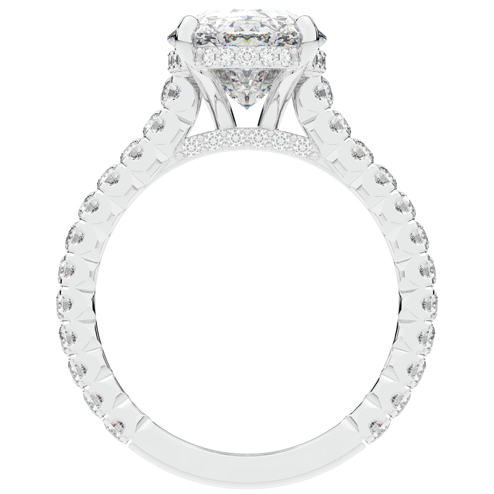 4.70CT.TW OVAL LAB DIAMOND UNDERHALO SOLITAIRE ENGAGEMENT RING - Nazarelle
