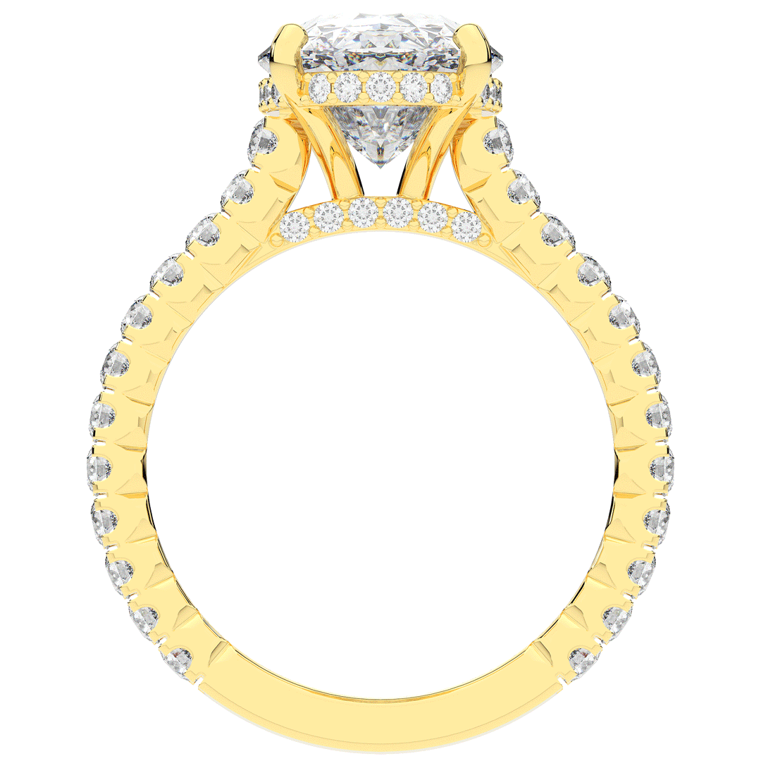 4.70CT.TW OVAL LAB DIAMOND UNDERHALO SOLITAIRE ENGAGEMENT RING - Nazarelle