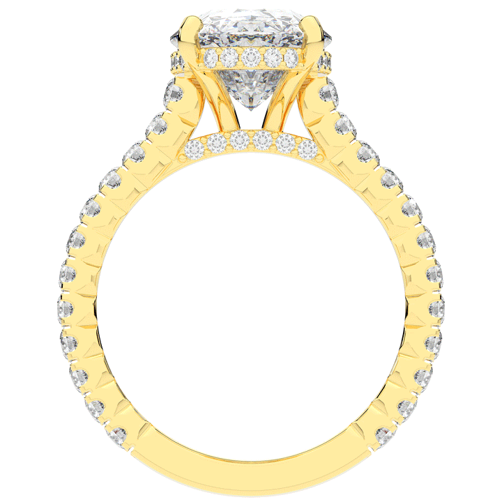 4.70CT.TW OVAL LAB DIAMOND UNDERHALO SOLITAIRE ENGAGEMENT RING - Nazarelle
